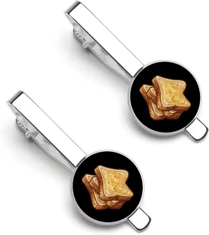 Bread Toast Tie Clip Classic Necktie Bar Pinch Clothing Accessories for Wedding Party Business