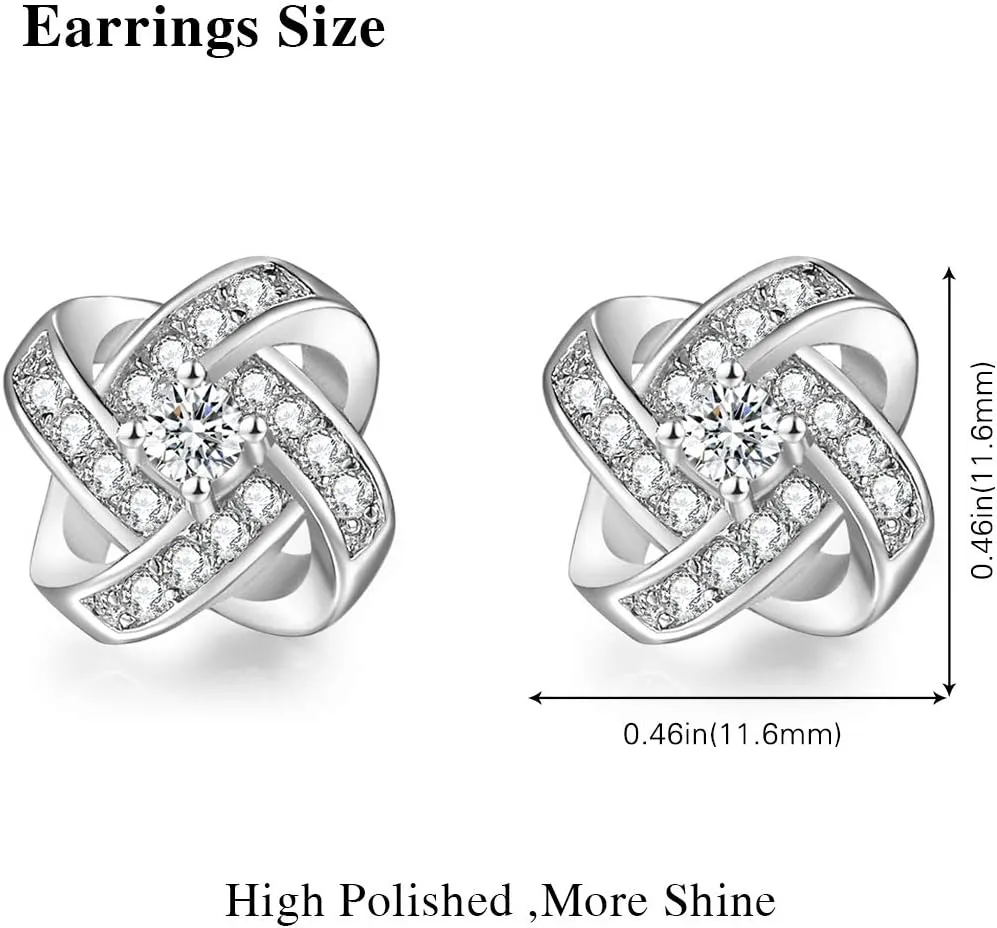 Bridesmaids Gift Set of 6 or 4 Stud Earrings Rose Gold Knot Bridesmaid Earring for Women I Couldnt Tie a Knot Without You Wedding Proposal hypoallergenic Jewelry