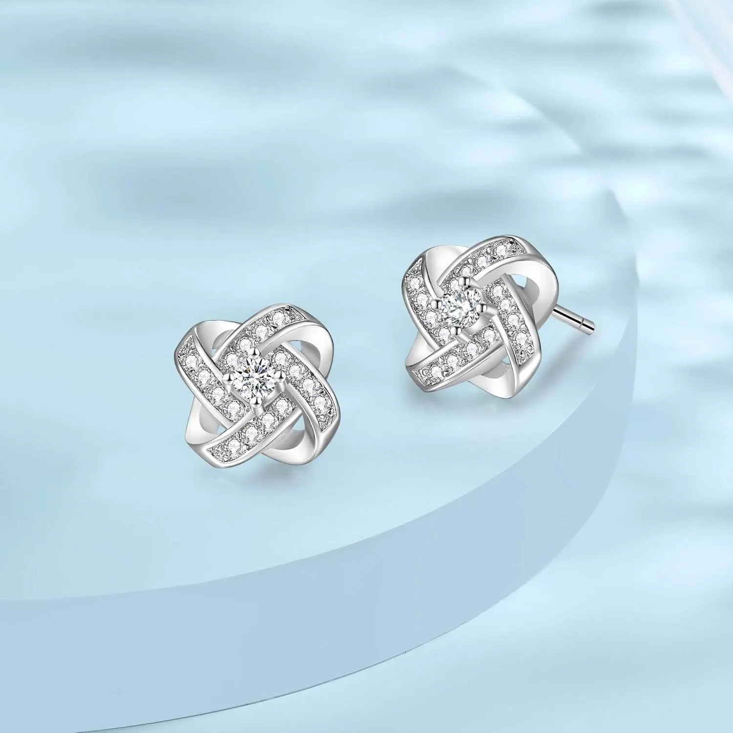 Bridesmaids Gift Set of 6 or 4 Stud Earrings Rose Gold Knot Bridesmaid Earring for Women I Couldnt Tie a Knot Without You Wedding Proposal hypoallergenic Jewelry