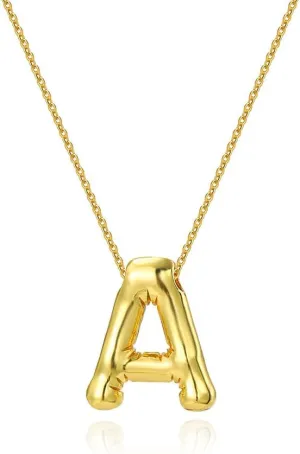 Bubble Letter Necklace Gold Initial Necklace for Women Pendant Necklace Trendy Stuff Name Necklace Personalized Jewelry Gifts for Women