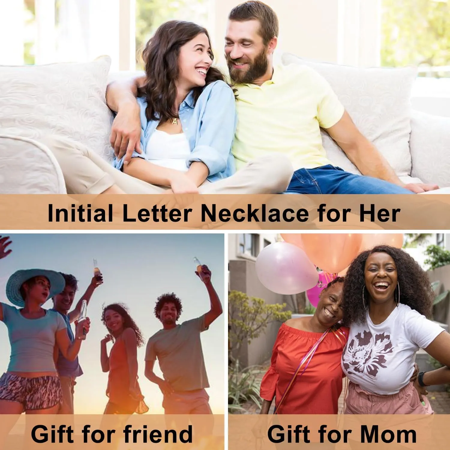 Bubble Letter Necklace Gold Plated Balloon Initial Chunky Bubble Alphabet Pendant Necklace Trendy Jewelry Gift for Women