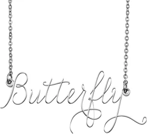 Butterfly Name Necklace Custom Personalized Name Plate Jewelry for Birthday
