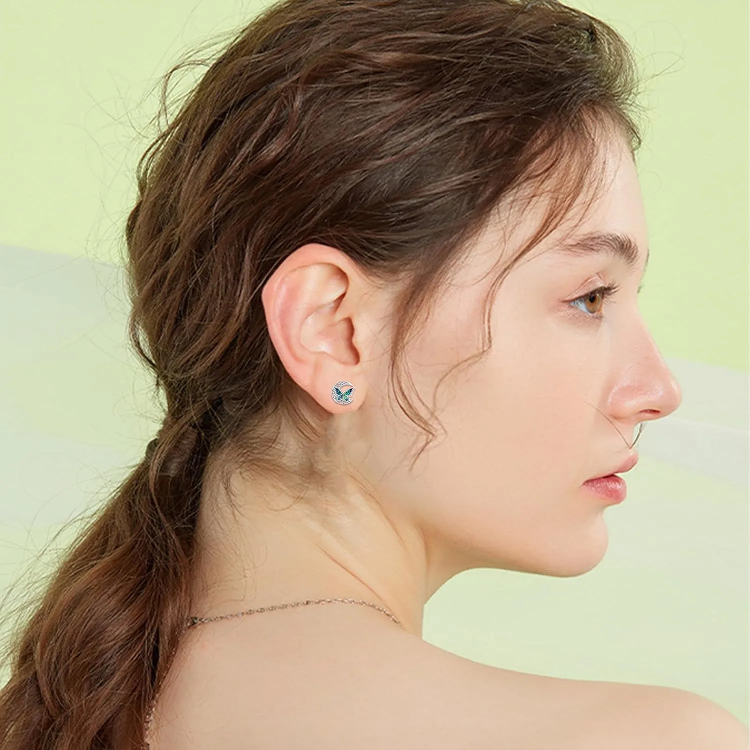 Butterfly Stud Earrings 925 Sterling Silver Celtic Moon Earrings Irish Celtic Jewelry Gifts for Women
