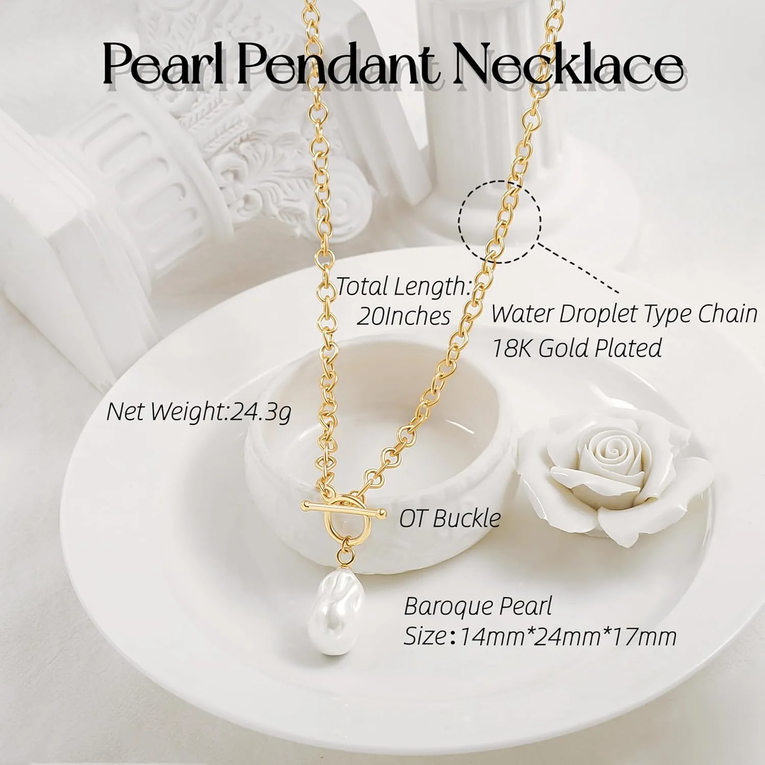 CANEVINKA Dainty Cross Medallion/Heart Pendant Chain Necklace 18K Gold Plated Oval Choker Fashion OT Toggle Jewelry Handmade for Women Simple Gold Charm Necklace