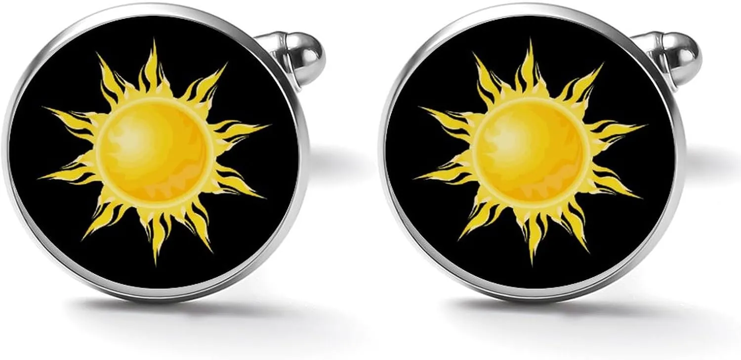 Cartoon Sun Sunshine Mens Classic Cufflinks Wedding Business Shirt Cuff Links Shirts Accessories Gifts