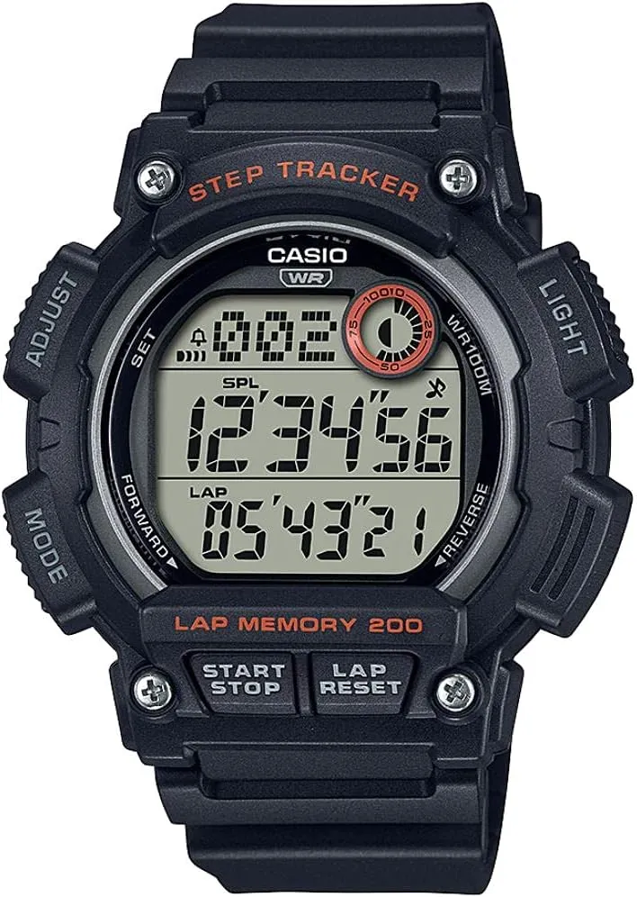 Casio WS-2100H-1AV Digital Wristwatch, Step Tracker, Step Counting Function, Men's, Overseas Model, Black, , Classic