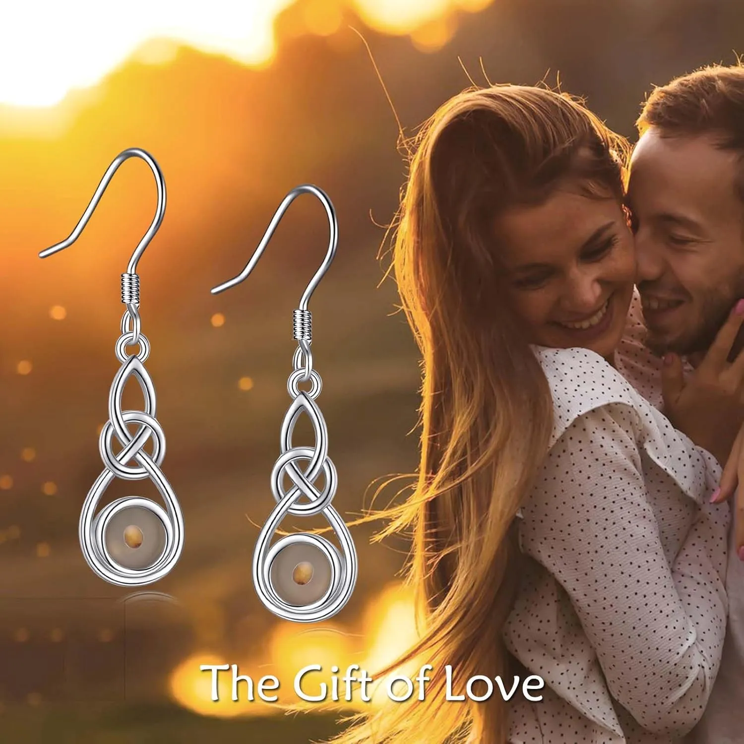Celtic Knot Earrings Sterling Silver Mustard Seed Dangle Drop Earrings Mustard Seed Jewelry Gift for Women