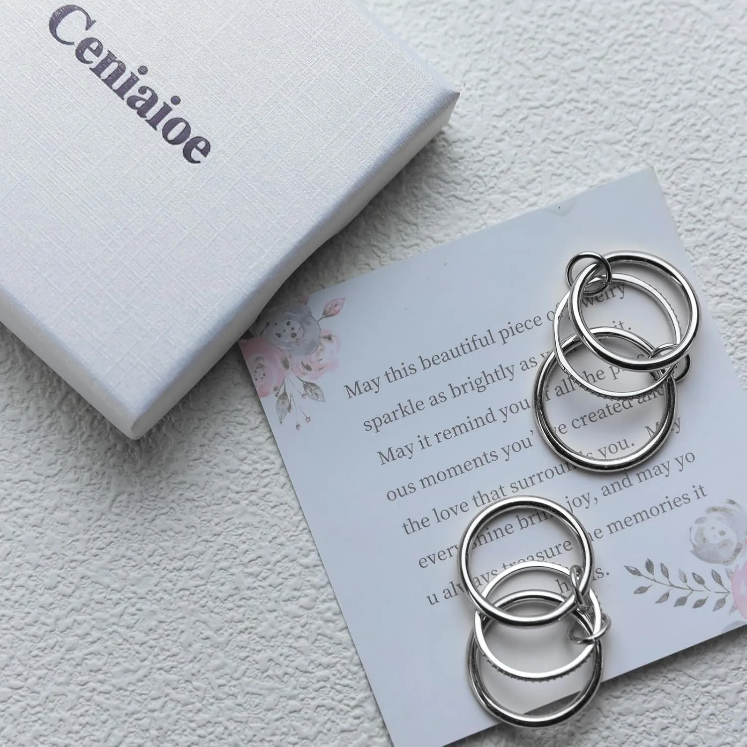 Ceniaioe Gold Rings for Women Fidget Ring Silver Oura Rings for Women Anxiety Ring Stackable Thumb Cubic Zirconia Stainless Steel Rings