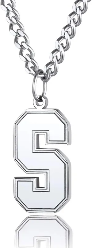 ChainsPro Men/Women Stunning Monogram Letter Necklace, A to Z Initial Charm with Chain-22 2"-Adjustable, 316L Stainless Steel/Gold Plated/Black (Send Gift Box)