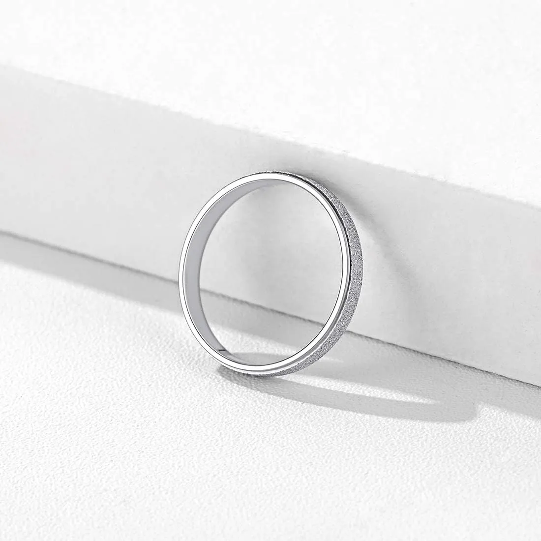 ChicSilver 925 Sterling Silver Ring Customizable Sandblast Finish/Multi-Faceted Ring Wedding Band Comfort Fit Size 4-12 (with Gift Box)