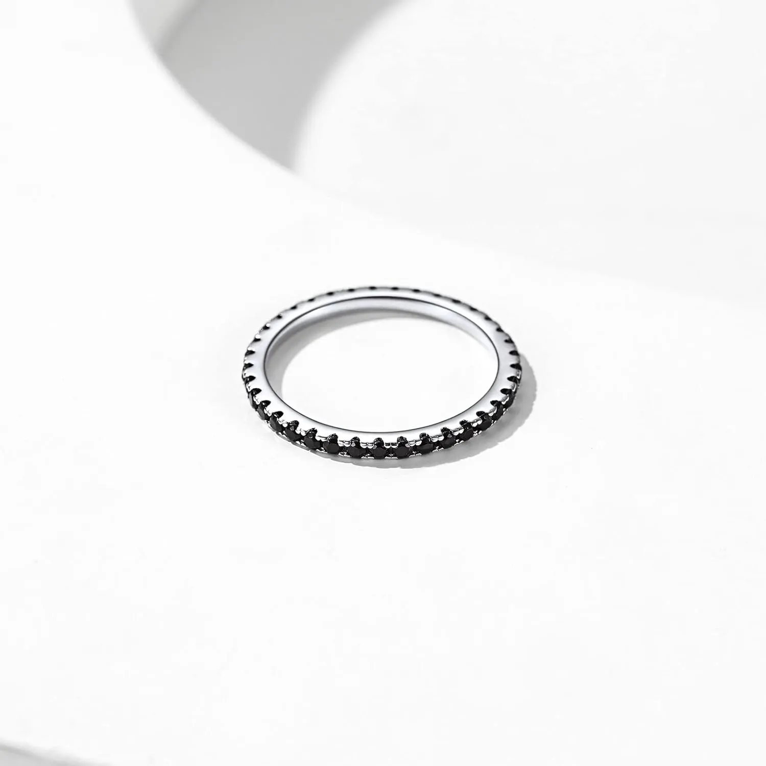 ChicSilver Personalized 2MM 925 Sterling Silver CZ Cubic Zirconia Stackable Ring Eternity Wedding Engagement Band for Women Size 4-12, Silver/Rose Gold