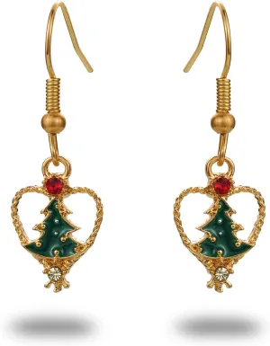 Christmas Tree Earring,Christmas Earrings Dangle for Women,Cute Christmas Theme Dangling Hook Earrings,Purity and Peace Christmas Jewelry for Women Girls