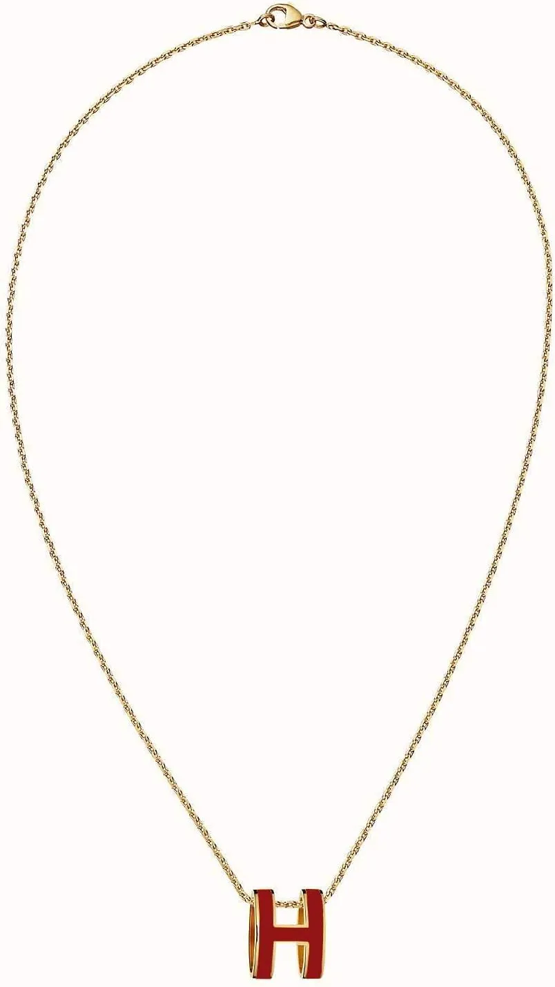 Classic Letter Design 18K Gold Plated Womens Necklace Colorful Color Optional Women's Pendant