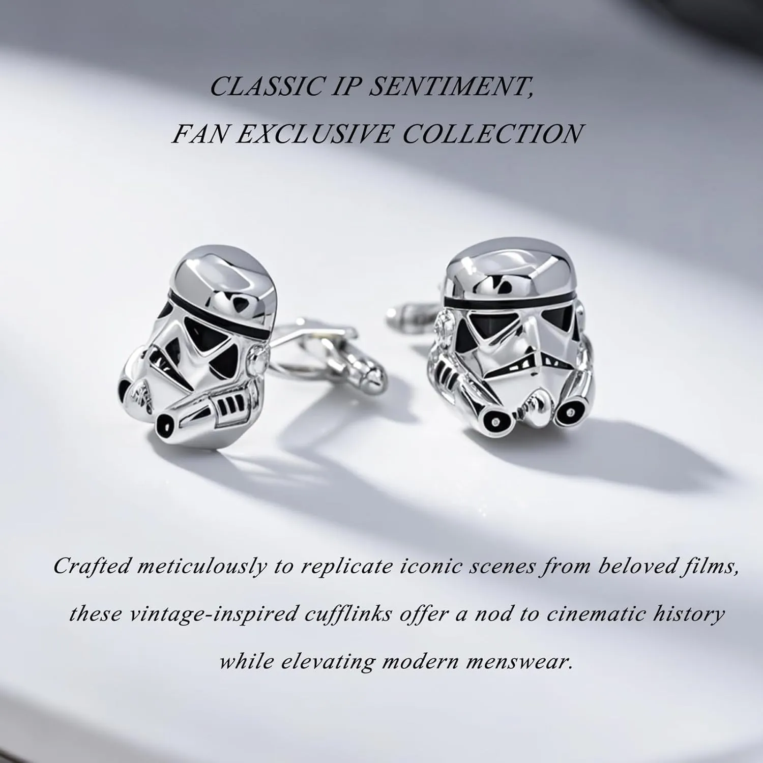 Classic Movie Design Cufflinks Vintage Jewelry Galactic Empire Storm Trooper Spaceship Cuff Button