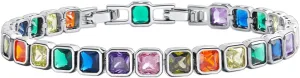 Classic Tennis Bracelet Adjustable Silver Color Stackable Chain Bracelet Colorful Cubic Zirconia Jewelry