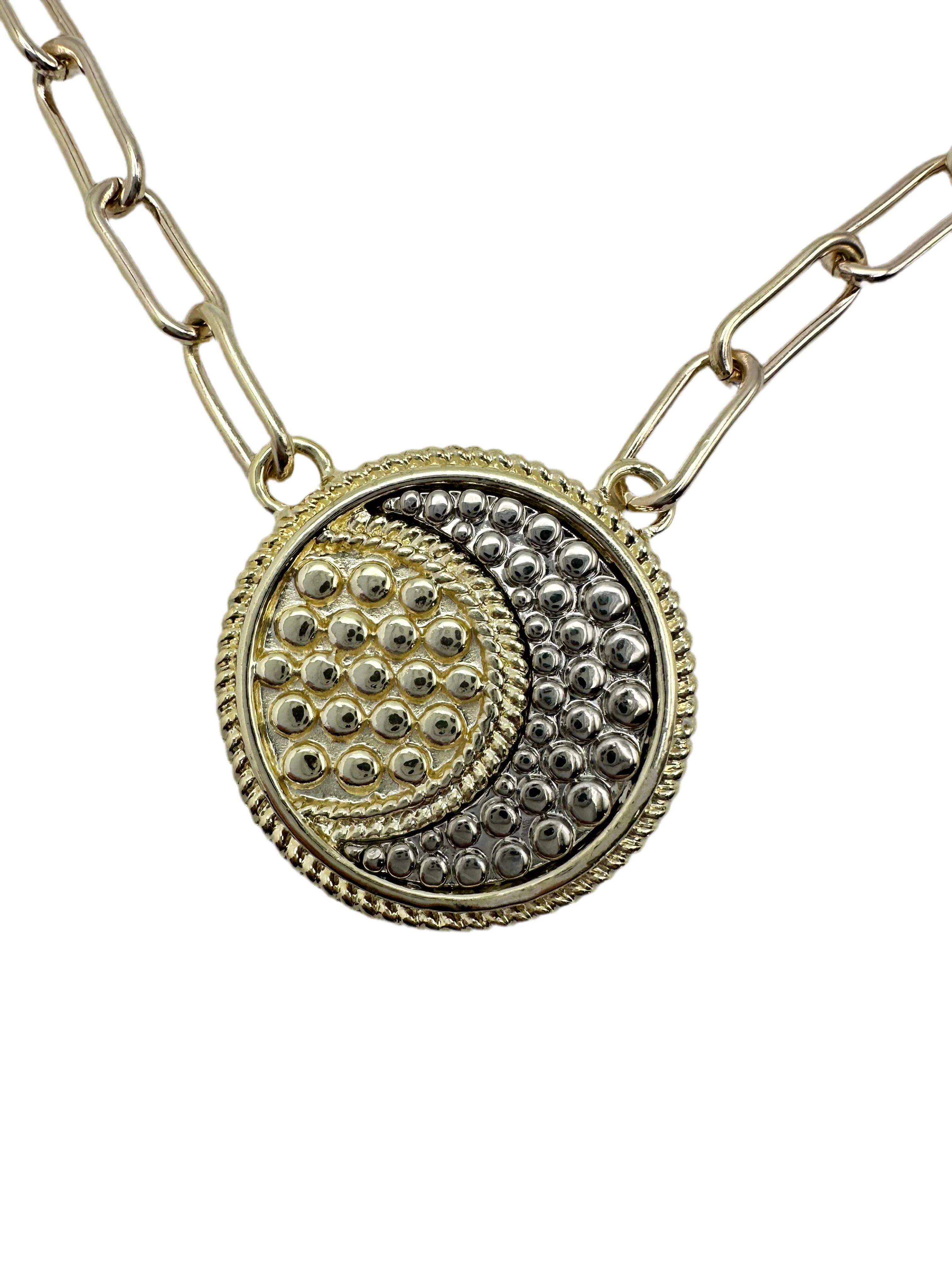 Crescent Coin Paperclip Necklace