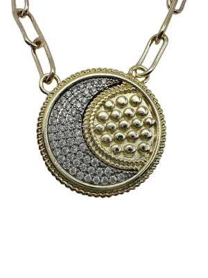 Crescent Coin Paperclip Necklace