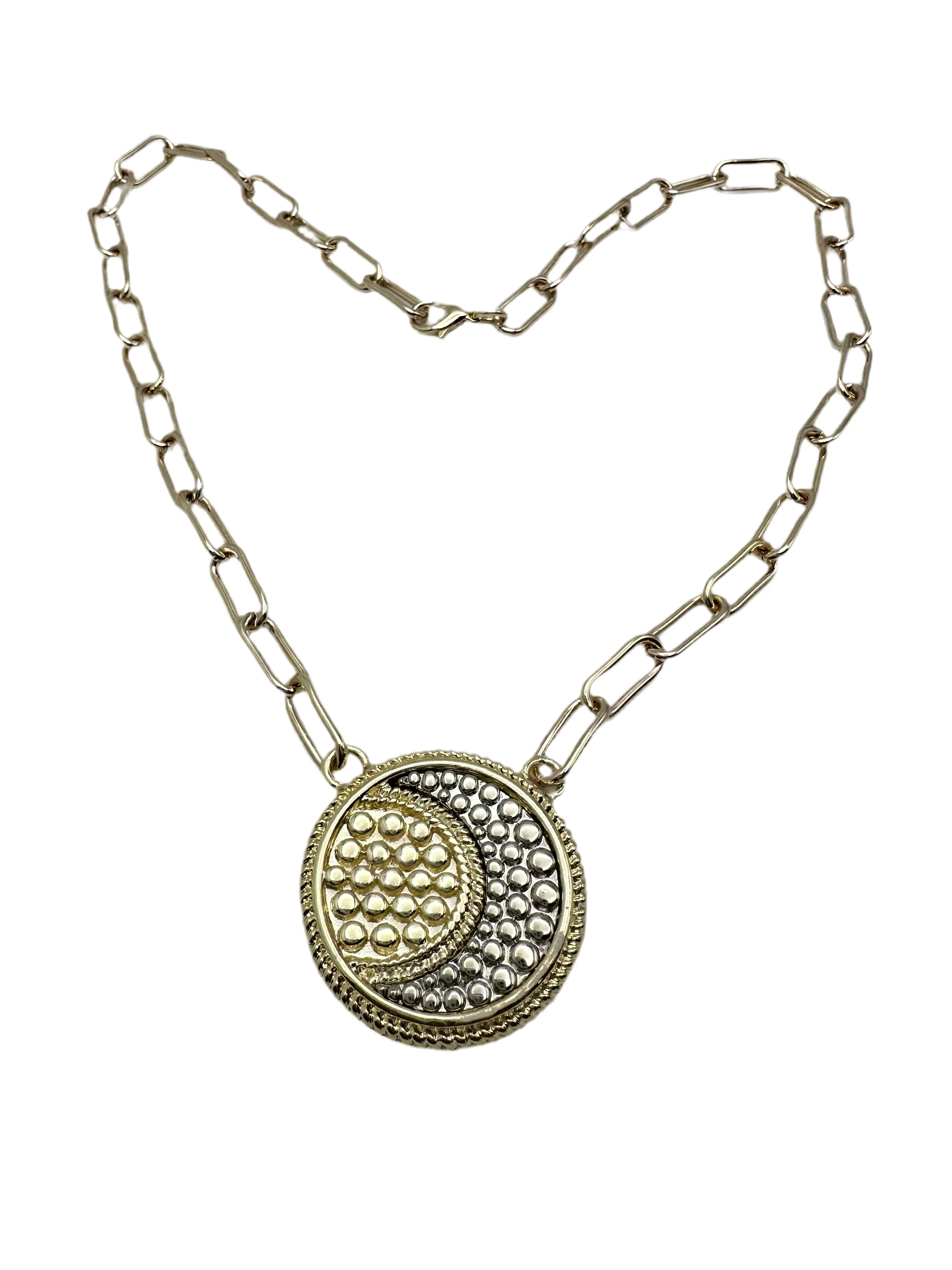 Crescent Coin Paperclip Necklace