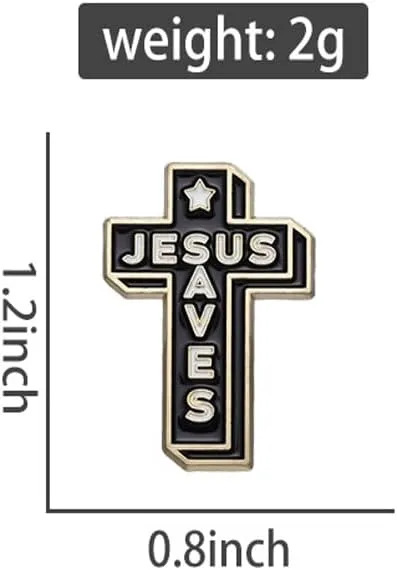 Cross Brooch Pin for Women Men Cute Cross Brooch Metal Badge Pin Laple Religious Faith Brooches and Pins Hat Bag Shirt Decoration Jewelry Easter Pack