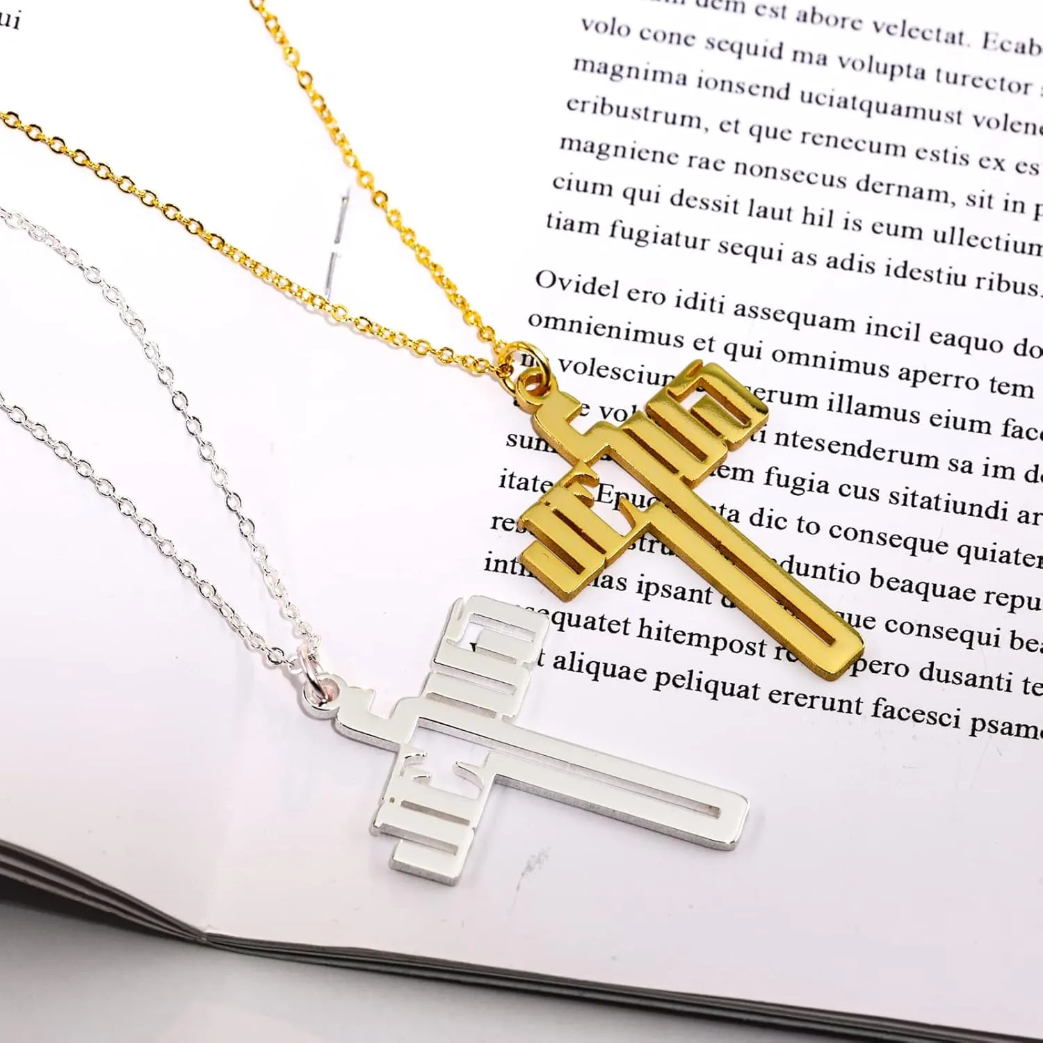 Cross Necklace for Women 925 Sterling Silver Men Jesus Pendant 18 Inches Chain Dainty Lords Prayer Religious Jewelry Gift For Mom, Dad, Son, Daughter