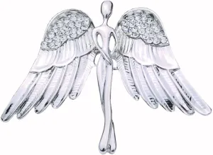 Crystal Angel Wings Brooch Pin Elegant Rhinestone Statement Brooches Fashion Corsage Suit Jewelry Accessories for Men Women Gift Gold Silver Plated