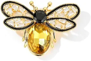 Crystal Bee Brooch Pin Honey Bee Brooches Crystal Insect Themed Bee Brooch Pins for Women Retro Corsage Lapel Pins Jewelry