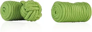 Cuff-Daddy Classic Spring Light Green Silk Knot Log Cufflinks with Velour Pouch