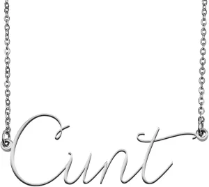 Cunt Name Necklace Custom Personalized Name Plate Jewelry for Birthday