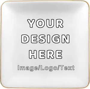 Custom Jewelry Tray Ceramic Ring Dish for Woman Personalized Trays Earring Dishes with Logo Text Photo Customized Gifts for Mom Daughter Sister Friends Wedding Birthday Gift