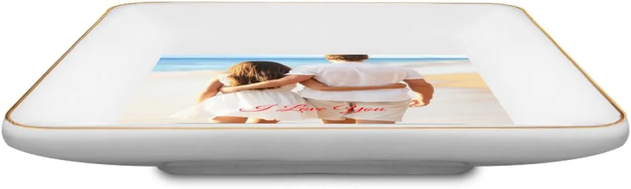 Custom Jewelry Tray Ceramic Ring Dish for Woman Personalized Trays Earring Dishes with Logo Text Photo Customized Gifts for Mom Daughter Sister Friends Wedding Birthday Gift