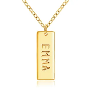 Custom Name Necklace for Women, Vertical Bar Engraved Name Necklace Personalized, 18k Gold Plated Jewelry, Mothers Day Gifts for Mom