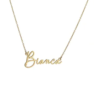 Custom Name Necklace Personalized, 14k Gold Name Necklace Personalized, Customizable Gift Name Necklace, Adjustable Chain by HStudio