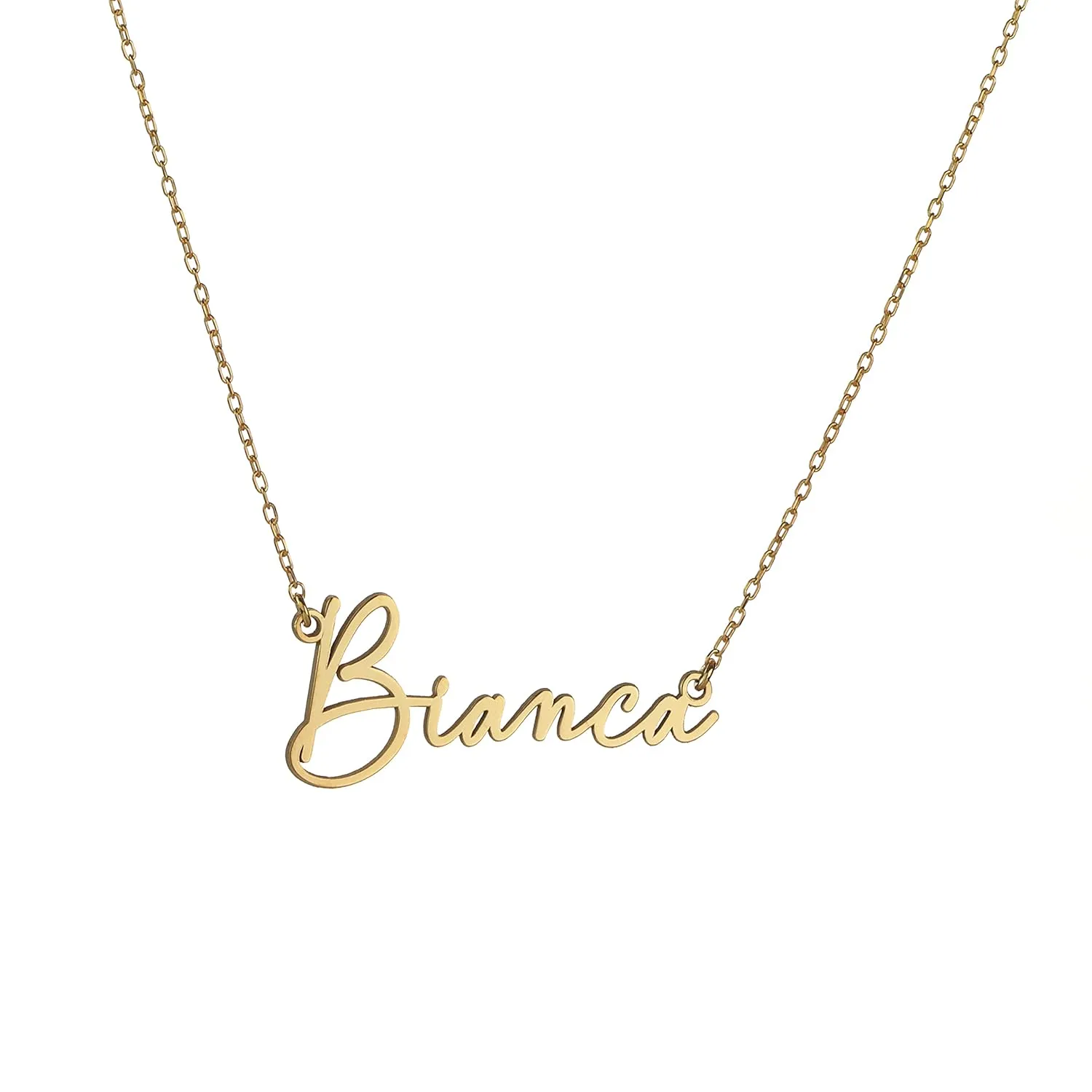 Custom Name Necklace Personalized, 14k Gold Name Necklace Personalized, Customizable Gift Name Necklace, Adjustable Chain by HStudio