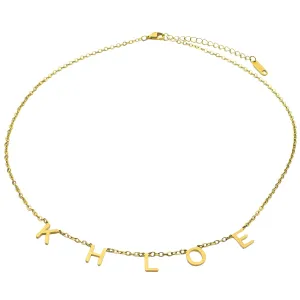 Custom Name Necklace Personalized, 18K Gold Plated Initial Choker Name Necklace Dainty Customize Letter Necklace for Women Girls