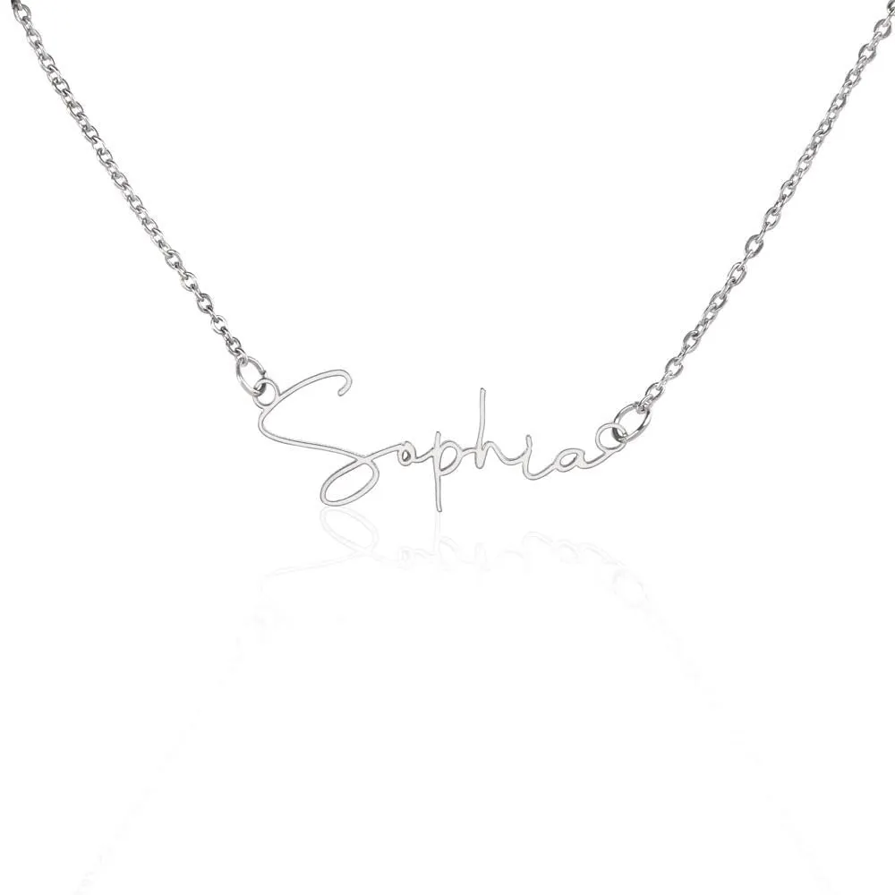 Custom Necklaces For Women: Mothers Day Gift Ideas For Mom From Daughter & Son, Signature Style Name Necklace For Mother Birthdays, Valentines & Christmas Presents (18K Gold Finish-TwoToneBox)