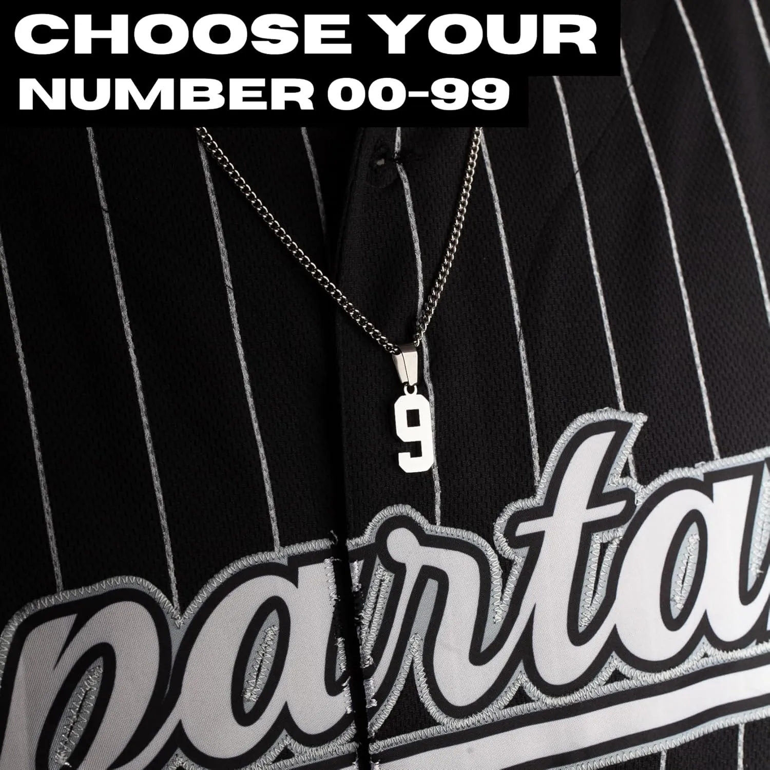Custom Number Necklace - Stainless Steel Sports Chains - Personalized Jersey Number Necklaces for Men and Women Athletes - Stainless Steel Baseball/Basketball/Football Sports Team Inspiration Jewelry