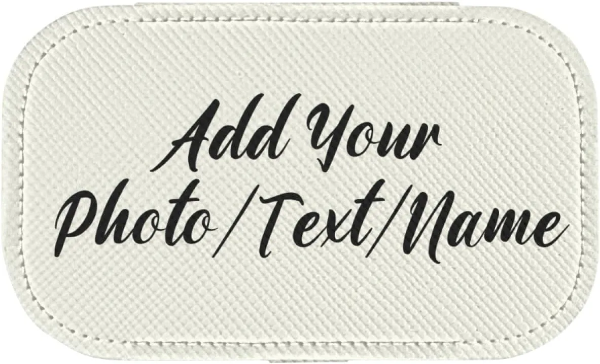 Customized Jewelry Box Gifts for Women Custom Jewelry Travel Case Design Your Own Photo Text Name Personalized Jewelry Organizer Boxs for Valentines Birthday, White, 2.56 * 1.53 * 1.85in