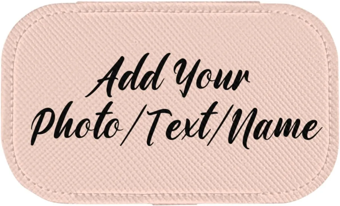 Customized Jewelry Box Gifts for Women Custom Jewelry Travel Case Design Your Own Photo Text Name Personalized Jewelry Organizer Boxs for Valentines Day Birthday, Pink, 2.56*1.53*1.85inch