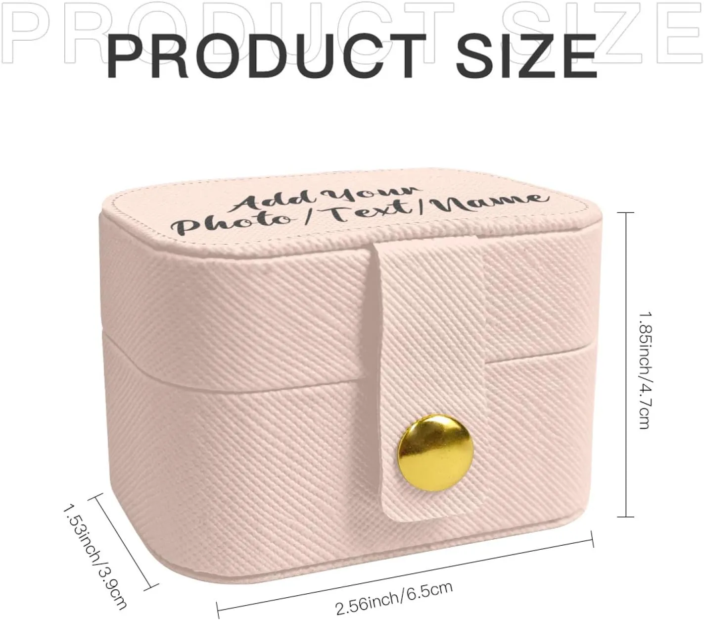 Customized Jewelry Box Gifts for Women Custom Jewelry Travel Case Design Your Own Photo Text Name Personalized Jewelry Organizer Boxs for Valentines Day Birthday, Pink, 2.56*1.53*1.85inch