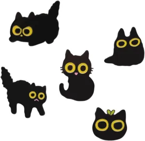 Cute Black Cat Enamel Brooch Pin Set Hidden Cat Cartoon Animal Lapel Pins Backpack Hat Decoration