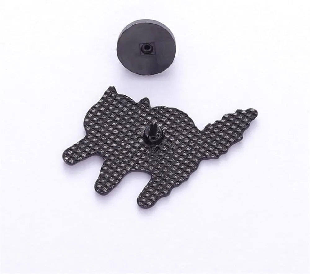Cute Black Cat Enamel Brooch Pin Set Hidden Cat Cartoon Animal Lapel Pins Backpack Hat Decoration