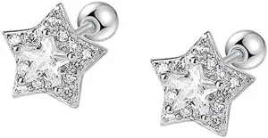 Cute Diamond Star Small Stud Earrings for Women Crystal Cubic Zirconia Tiny Star Cartilage Tragus Helix Screw Back Studs Earring Delicate Birthday Jewelry Gifts Hypoallergenic 20G