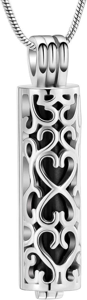 Cylinder Urn Necklace for Ashes Cremation Jewelry for Women Men Stainless Steel Memorial Necklaces Ash Holder for Human Pets Keepsake Jewelry for Loved Ones with Fill Tool