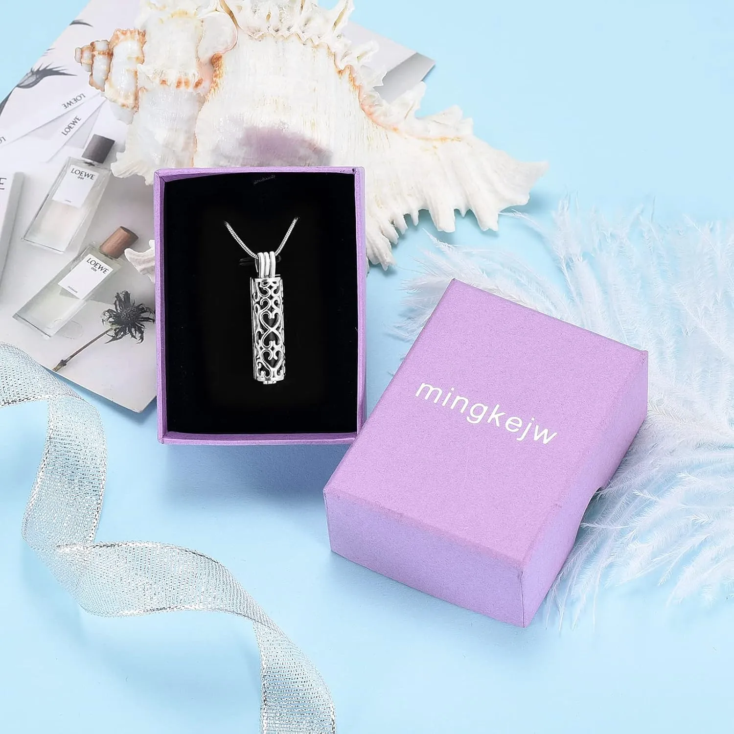 Cylinder Urn Necklace for Ashes Cremation Jewelry for Women Men Stainless Steel Memorial Necklaces Ash Holder for Human Pets Keepsake Jewelry for Loved Ones with Fill Tool
