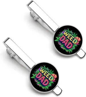 Dad Weed Tie Clip Classic Necktie Bar Pinch Clothing Accessories for Wedding Party Business