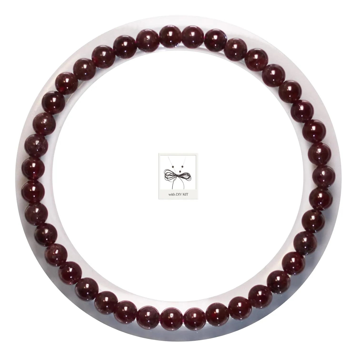 Deep Red Garnet Bracelet for Men Women Passion Strength Beaded Bracelet Handmade Natural Crystal Stone Stretch Jewelry with DIY Kit - BANANE LAB - Essence Collection - Size 4MM