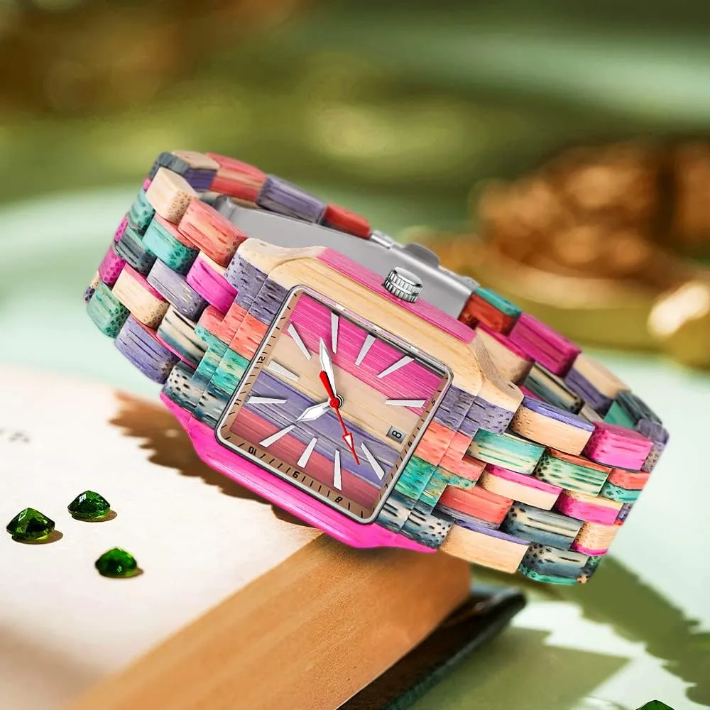 Dentily Natural Wooden Women Watches Watch Handmade Quartz Wood Watch Sport Unique Wristwatch for Women