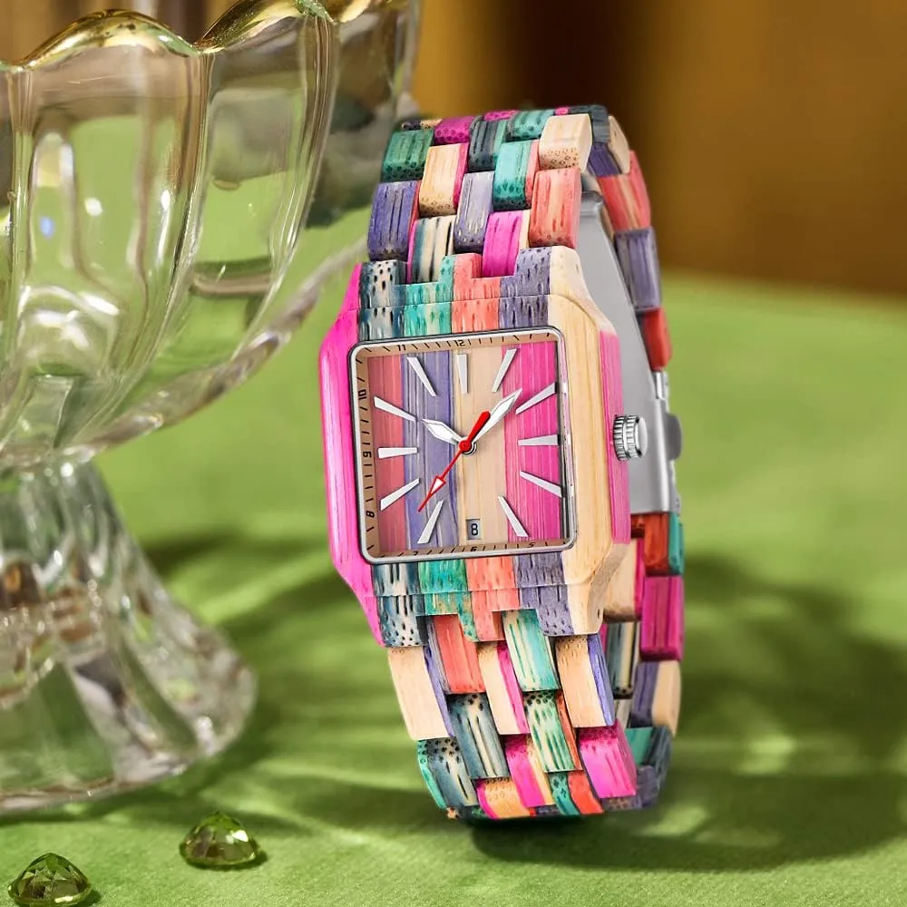 Dentily Natural Wooden Women Watches Watch Handmade Quartz Wood Watch Sport Unique Wristwatch for Women
