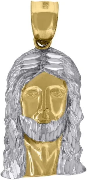 Diamond2Deal Mothers Day Gifts 10k Two-Tone Gold Jesus Religious Charm Pendant for Mom