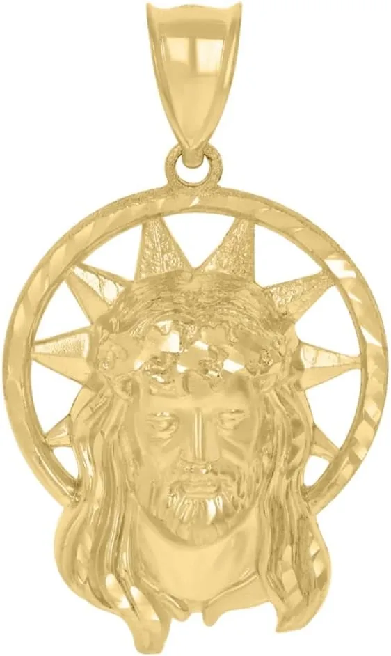 Diamond2Deal Mothers Day Gifts 10k Yellow Gold Jesus Religious Charm Pendant for Mom